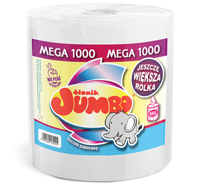 Ręcznik papierowy Słonik Jumbo XXXL MEGA 1000 1 rolka